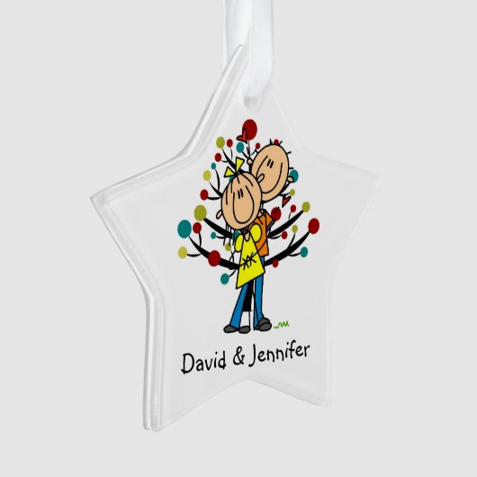 愛のフィギュアのカップルのクリスマス装飾 オーナメント (正面)