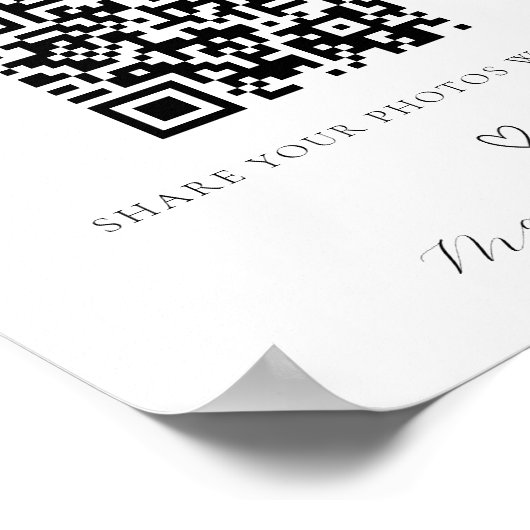 愛のフォトアルバム結婚のQRコードをキャプチャする ポスター (角)