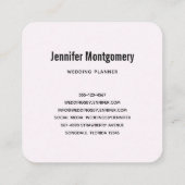 愛のフクロウが木の枝に座る スクエア名刺 (裏面)