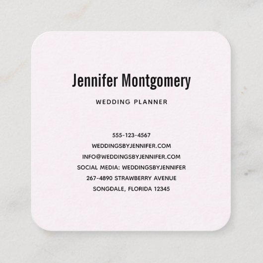 愛のフクロウが木の枝に座る スクエア名刺 (裏面)