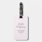 愛のフクロウが木の枝に座る ラゲッジタグ (裏面縦)