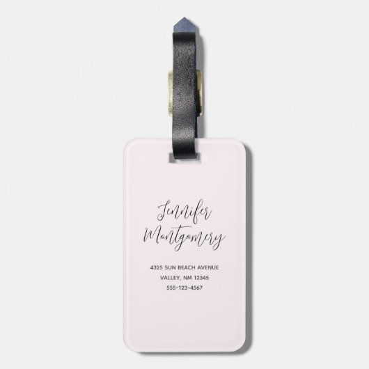 愛のフクロウが木の枝に座る ラゲッジタグ (裏面縦)