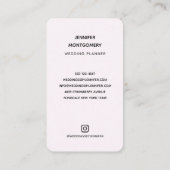 愛のフクロウが木の枝に座る 名刺 (裏面)