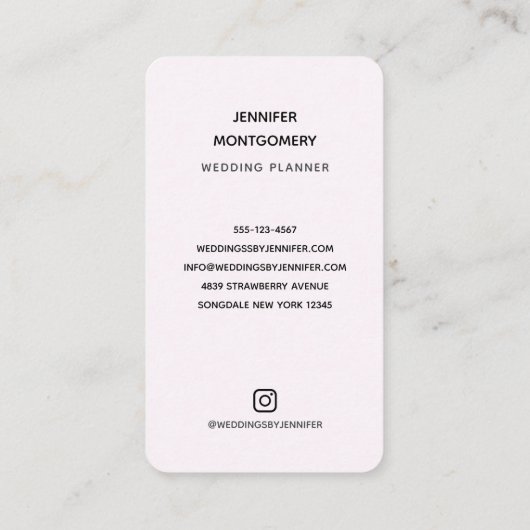 愛のフクロウが木の枝に座る 名刺 (裏面)