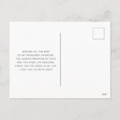 愛のフクロウズツリーブランチに座ってバレンタイン シーズンポストカード (裏面)