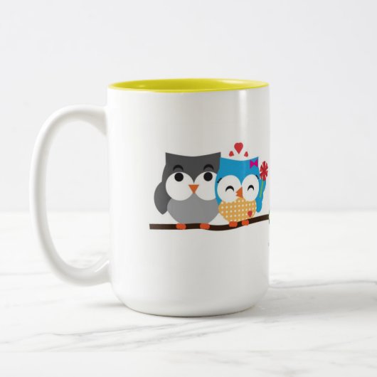 愛のフクロウ ツートーンマグカップ (左)