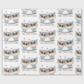 愛のフクロウ ラッピングペーパー (フラット)