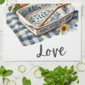 愛のフローラで味付け農家用タオル – Tea To キッチンタオル (折り畳み)