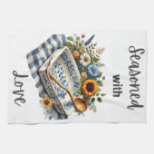 愛のフローラで味付け農家用タオル – Tea To キッチンタオル (横)