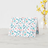 愛のフローラと葉のペットの足の跡 カード (黄色い花)