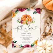 愛のブライダルシャワーの招待でブルゴーニュ秋 招待状