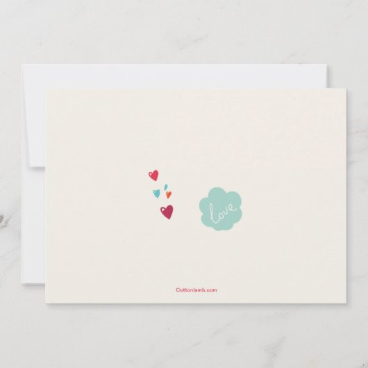 愛のブライダルシャワーへの招待のサイクル 招待状 (裏面)