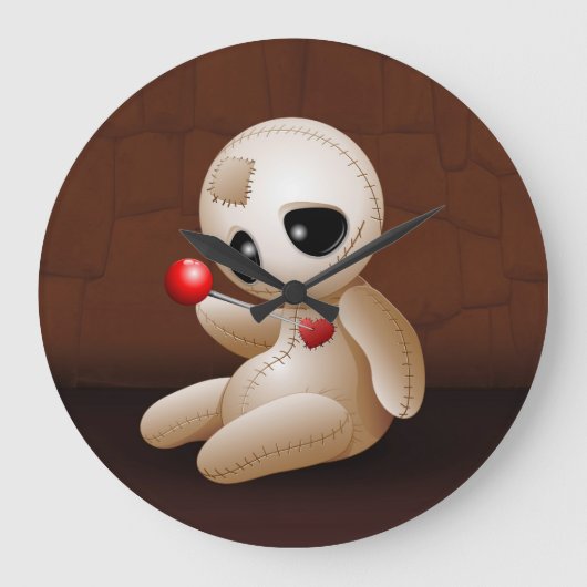 愛のブードゥーの人形の漫画 ラージ壁時計 (正面)