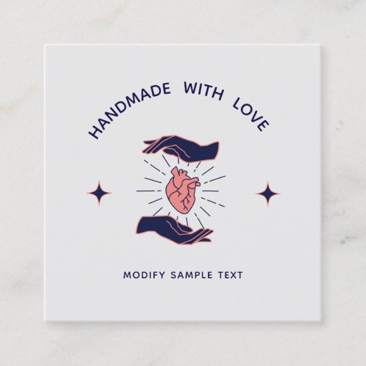 愛のプロモーションのお客様の挿入で作成 スクエア名刺 (正面)