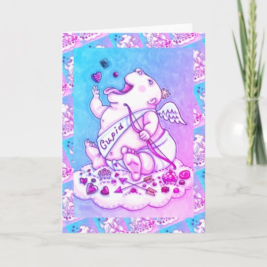 愛のベビーキューピッおもしろいド、チョコレートキャンディ中毒 シーズンカード (正面)