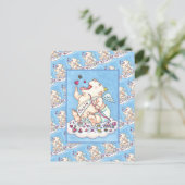 愛のベビーキューピッおもしろいド、チョコレートキャンディ中毒 シーズンポストカード (スタンド正面)