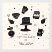 愛のベーカー用具で作られたベーカリー ウィンドウサイン (シート)