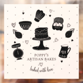 愛のベーカー用具で作られたベーカリー ウィンドウサイン