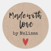 愛のペルソナライズクラフトで作られる ラウンドシール (正面)