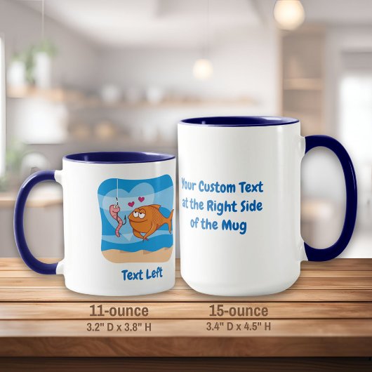 愛のマグカップの魚と餌 マグカップ