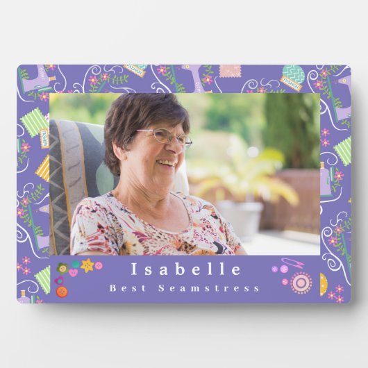 愛のミシン写真 紫 フォトプラーク (正面)