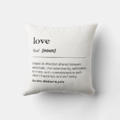 愛のミニマル定義名前をカスタムする白 クッション (裏面)