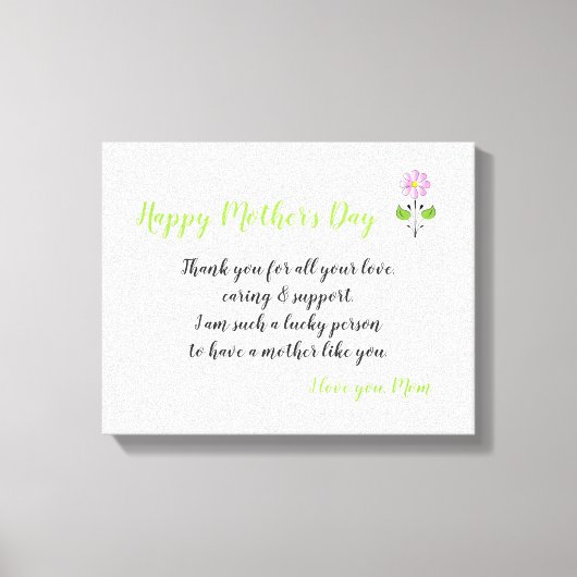 愛のメッセージを持つ母と幸せな日|過去記事 キャンバスプリント (正面)