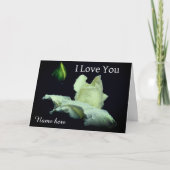 愛のメッセージ 白いバラの花のカスタマイズギフト カード (正面)