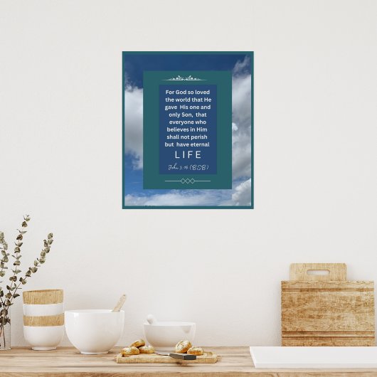 愛のメッセージ – John 3-16 - 20 x 24ポスター ポスター (キッチン)