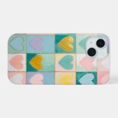 愛のモザイクアート iPhone 15ケース (裏面横)