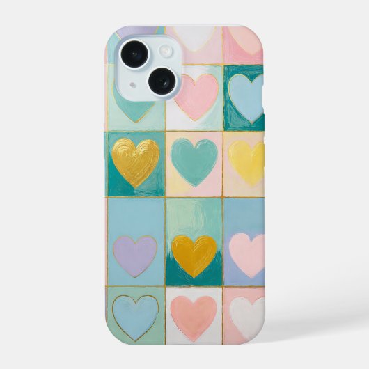 愛のモザイクアート iPhone 15ケース (裏面)