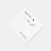 愛のモダンエレガ飲ントウェディングのハートスクリプト スタンダードカクテルナプキン (角)