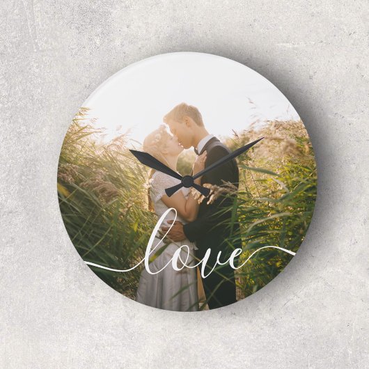 愛のモダンシンプル写真 ラージ壁時計