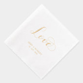 愛のモダンスクリプト | カップル名カスタムウェディング 箔ナプキン (右)