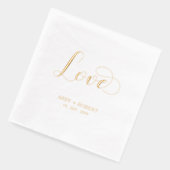 愛のモダンスクリプト | カップル名カスタムウェディング 箔ナプキン (左)