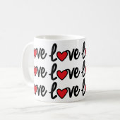 愛のモダン繰り返しパターン コーヒーマグカップ (正面左)
