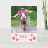 愛のヤギのバレンタインデー シーズンカード (正面)