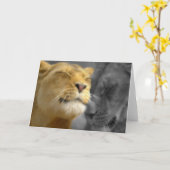 愛のライオン カード (黄色い花)