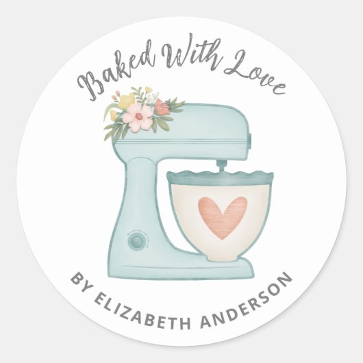 愛のラウンドス焼いたティ付き可愛いケクラシックーキミキサー ラウンドシール (正面)