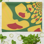 愛のラスタの色:レゲエハート キッチンタオル (折り畳み)