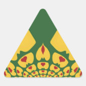 愛のラスタの色:レゲエハート 三角形シール (正面)