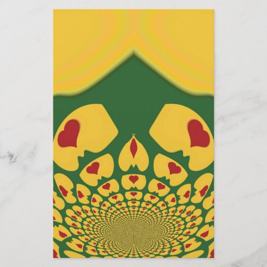 愛のラスタの色：レゲエハート 便箋 (正面)