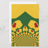 愛のラスタの色：レゲエハート 便箋 (正面/裏面)