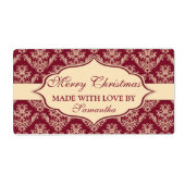愛のラベルで作られたクリスマスパーソナライズされた ラベル (正面)