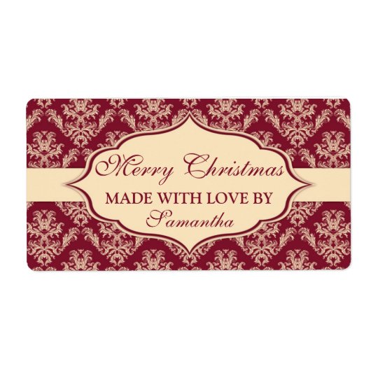 愛のラベルで作られたクリスマスパーソナライズされた ラベル (正面)