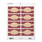 愛のラベルで作られたクリスマスパーソナライズされた ラベル (フルシート)