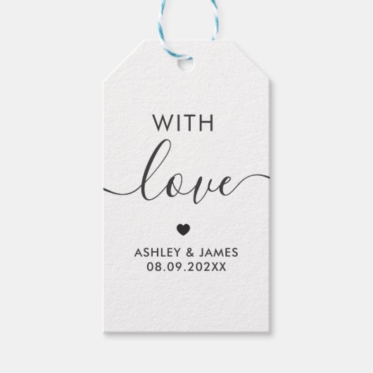 愛のラベルと結婚の贈り物ラベル,クラフト ギフトタグ (正面)
