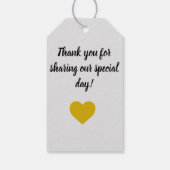 愛のラベルに登場する可愛い白いバニー結婚ウサギ ギフトタグ (裏面)