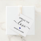 愛のラベルを広げ結婚る、の贈り物ラベル、ネイビーブルー フェイバータグ (インサイチュ)