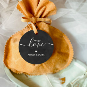 愛のラベル、結婚の贈り物ラベル、シャルボード フェイバータグ